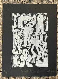 Fresno Frenzy Linocut