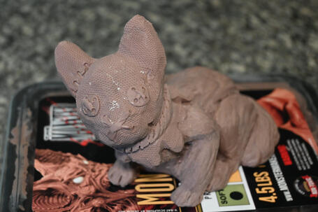 Buttons the Burlap Kitty Sculpt